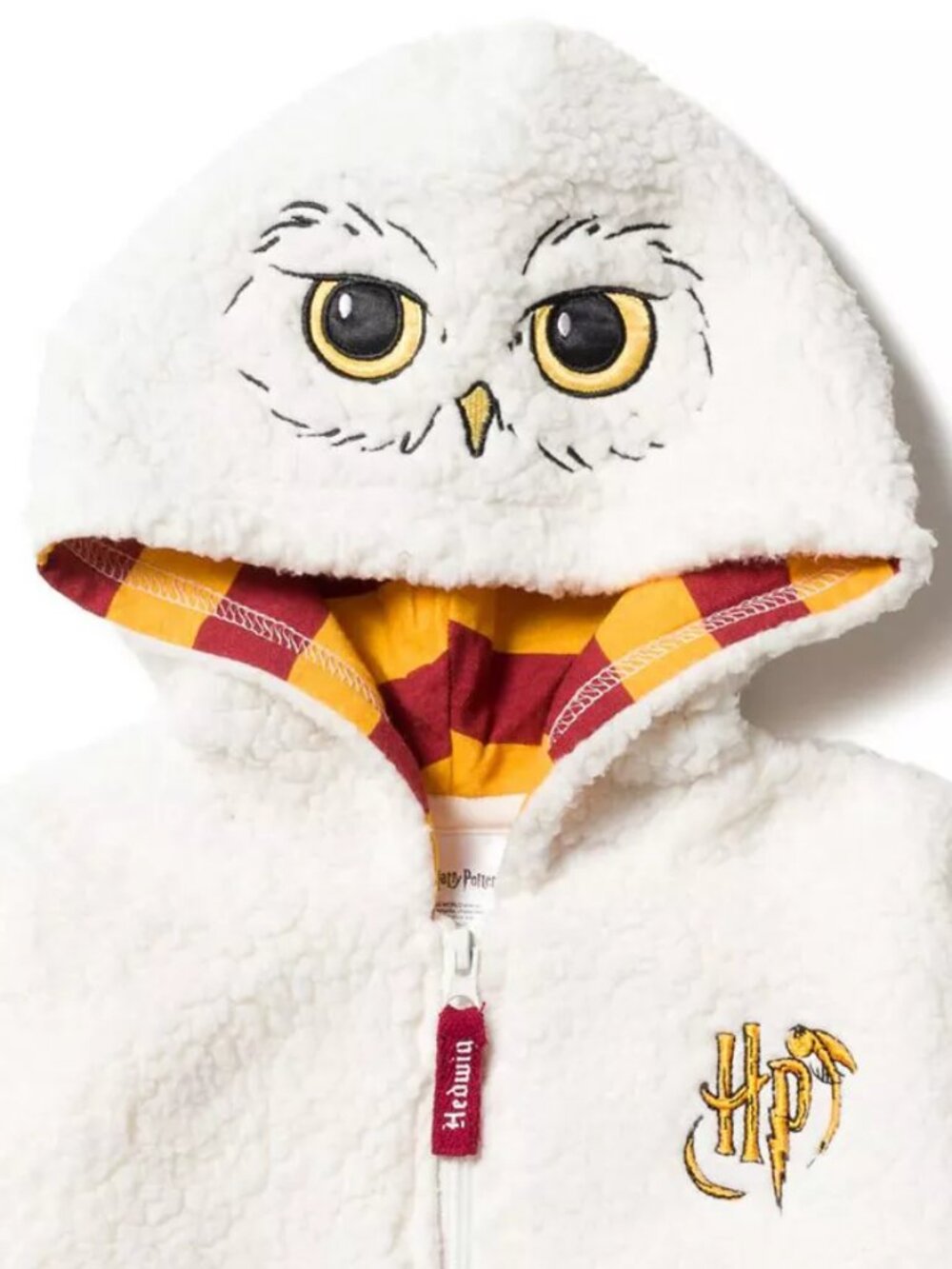 Harry Potter Baby Boys Hedwig Fleece Zip Up Costume Hoodie New with Tags